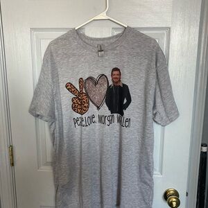Gray Graphic Morgan Wallen peace and loveT-Shirt